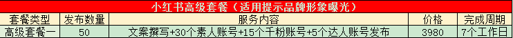 小红书高级套餐一