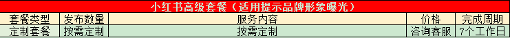 小红书高级定制套餐